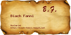 Biach Fanni névjegykártya